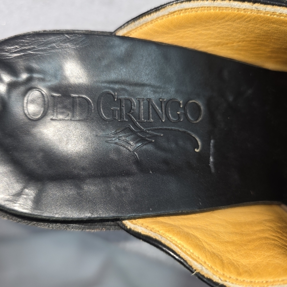 Old Gringo Black Leather Studded Pointed Toe Mule Heels  Size 7B Made in Mexico - Picture 6 of 12